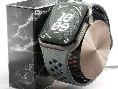 Apple Watch Series 9 Nike Sport Band Cargo Khaki 3D model