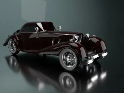 Vintage Car Low-poly 3D model
