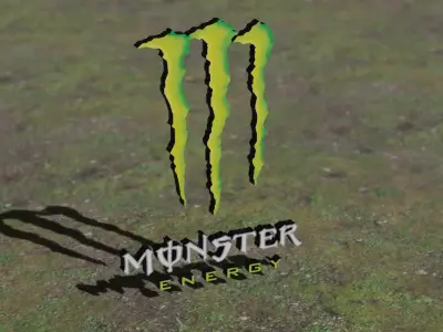 Monster Energy 3D logo Low-poly 3D model