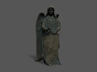 woman Statue Low-poly 3D model 5