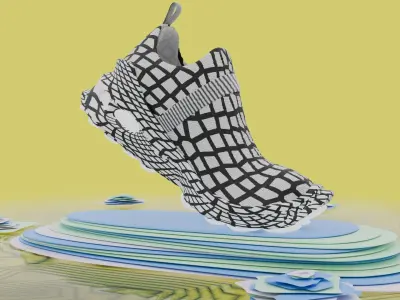 Sneaker 3d shoes model with bending animation  Low-poly 3D model