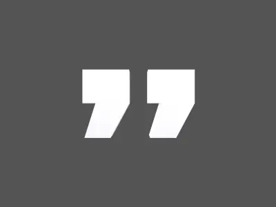 Quotation Mark Symbol v1 002 Low-poly 3D model