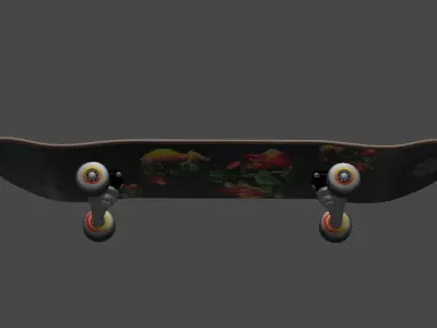 Complete Skateboard Low-poly 3D model