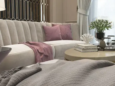 Bedroom Scene 3D Living room 3D model