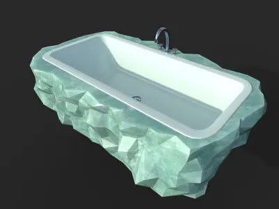 Marble Bathtub Low-poly 3D model
