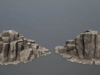 desert rocks  Low-poly 3D model