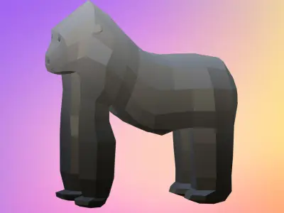 Low poly gorilla  Low-poly 3D model