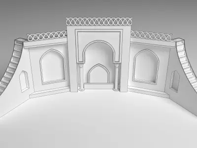 Wedding Stage Backdrop 3D model