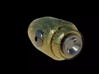 Spaceship gold ball Low-poly 3D model