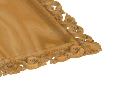 Carved picture frame STL 3D model 5