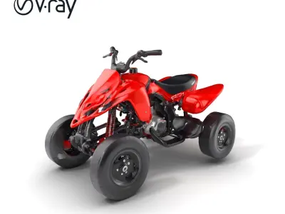 Glossy Red Racing Quad model pack Low-poly 3D model