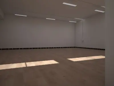 studio render 3 empty room with wooden floor Low-poly 3D model