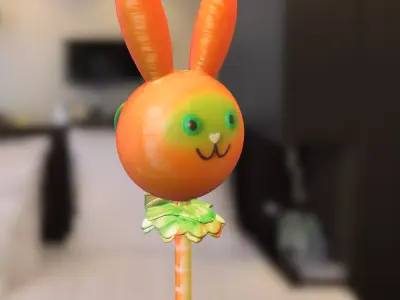 Cartoon Bunny Lollipop Low-poly 3D model