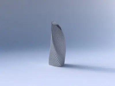 Vase twist tipped triangle with bent extruded lines 3 3D print model