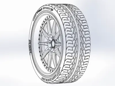 Wheels Schott Vulcan PT 20inch for scale model 3D print model