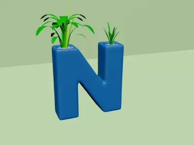 Vase N - Alphabet Vases Collection Letters - STL Printable 3D print model