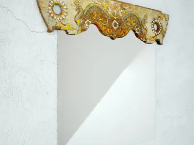 Old Thai Wagon Panel Mirror 3D model