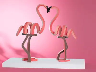 Love Of Flamingos 3D model