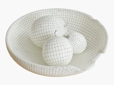 Cracked Bowl With Melons 3D model