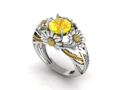 Flower Ring 3D print model