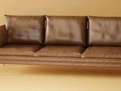 Leather Couch Low-poly 3D model