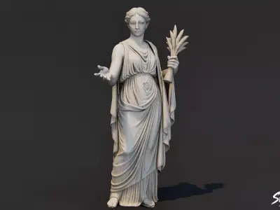 Demeter Statue  Low-poly 3D model