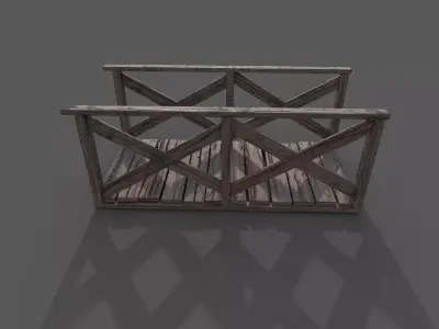 Old Wood Bridge Low-poly 3D model