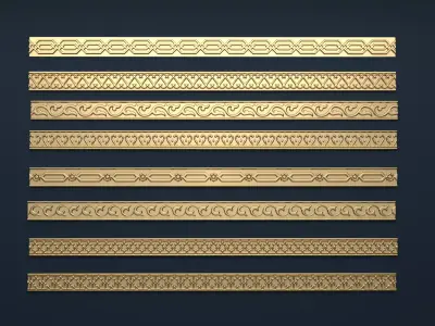 8 Decorative Onlays Collection 3D model 3D model