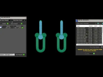 Tiffany  type  earrings with xlarge links  3d model 3D model