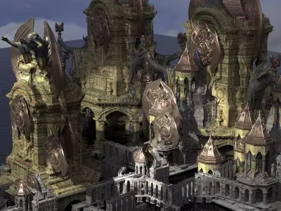 Steampunk Medieval Grand Halloween Collection Kitbash 3D model