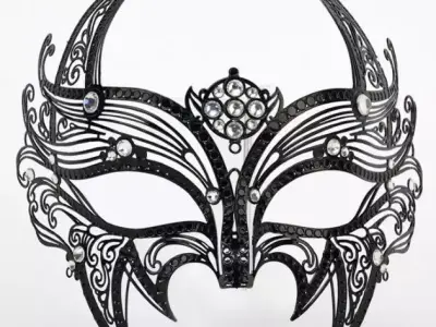 Luxury Venetian Masks Gothic Horned Masquerade Mask 3D print model