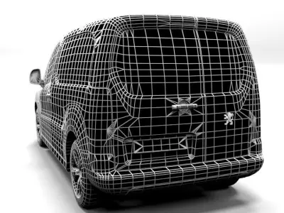 PEUGEOT PARTNER CARGO 2009 LOWPOLY Low-poly 3D model