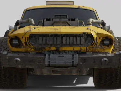 CYBERPUNK MUSTANG 3d model  Low-poly 3D model