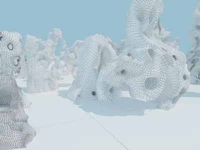 Parts Cluster-stone-Rockery stone 3D model