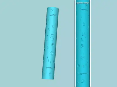 Texture Roll 46 Happy Birthday - Fondant Decoration Maker 3D print model