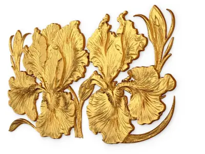 mural classic flowers decor ornament 17 3D model