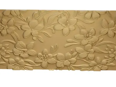 modern rose panel wall decor set relief stl mural CNC 306 3D model