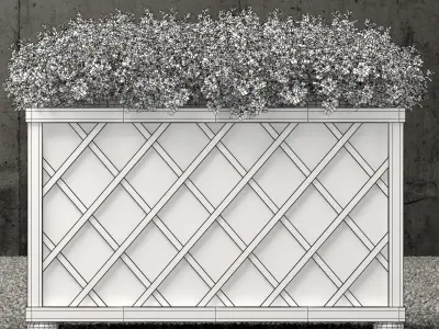 Restoration Hardware weathered steel lattice planters 3D model