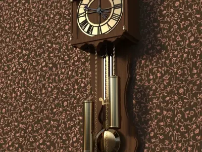 Antique wall clock 3D model