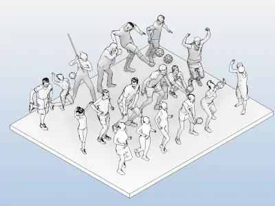 REVIT SPORTY PEOPLE GENTE HACIENDO DEPORTE REVIT 3D model