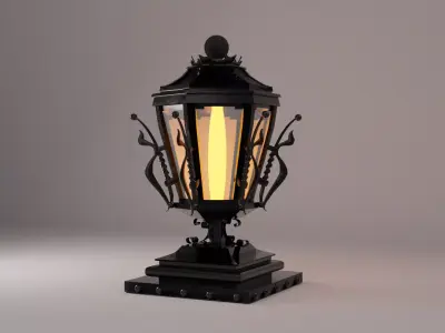 Candle Holders Lanterns Black Metal Lamp Free low-poly 3D model