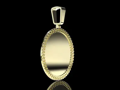 Cuban link pendant 2 inch diameter 3D print model