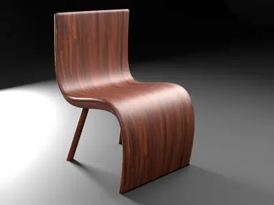 futuristic  wooden dining table Free 3D model