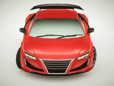 Generic Supercar v2 multicolors Low-poly 3D model