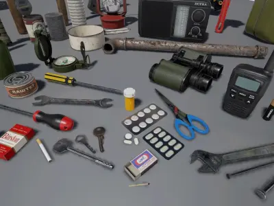 Survival Items Pack UE4 Low-poly 3D model