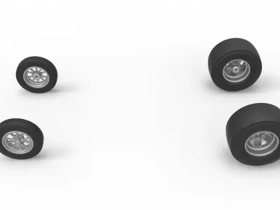 Wheel Set of Gasser Version 2 Scale 1 to 25 3D print model