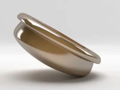 Plate gold bowl 3D model