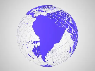 Globe News Skeleton Indigo 3D model