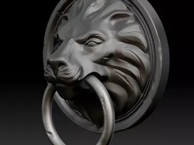 Lion Head Door Knocker 3D model