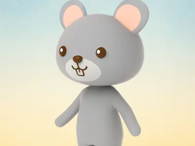 Cartoon Rat character 3d Low-poly 3D model